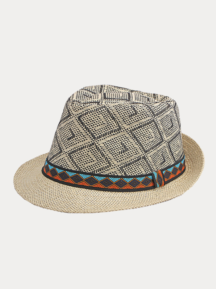 Western Cowboy Straw Sunshade Fedora Hat - PAT1