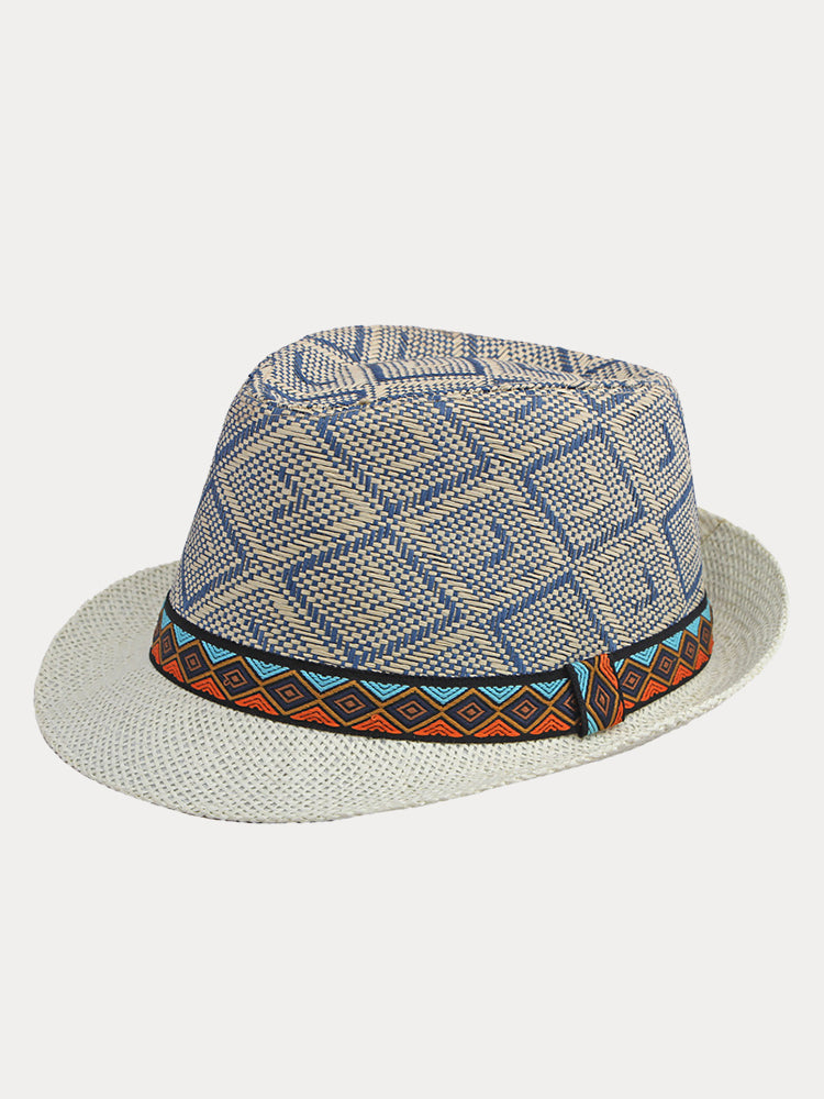 Western Cowboy Straw Sunshade Fedora Hat - PAT2