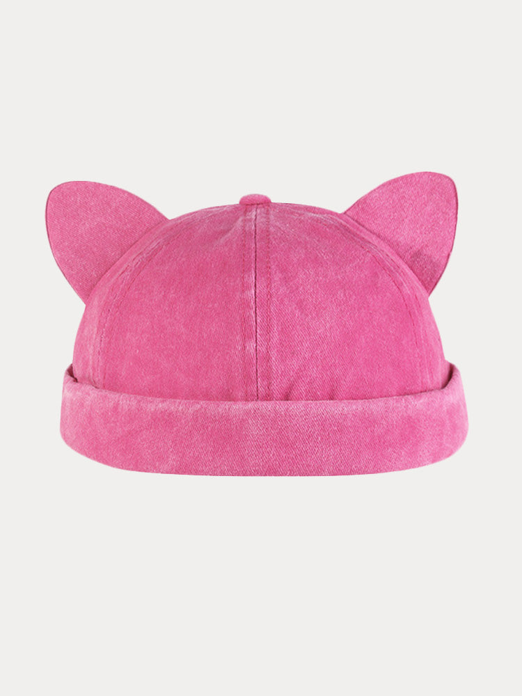 Stylish Meow Earflap Cap - Pink