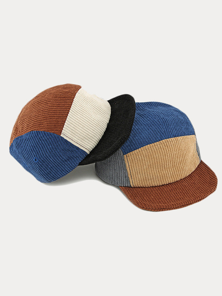 Trendy Contrast Color Corduroy Cap - PAT2
