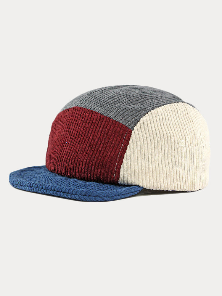 Trendy Contrast Color Corduroy Cap - PAT4