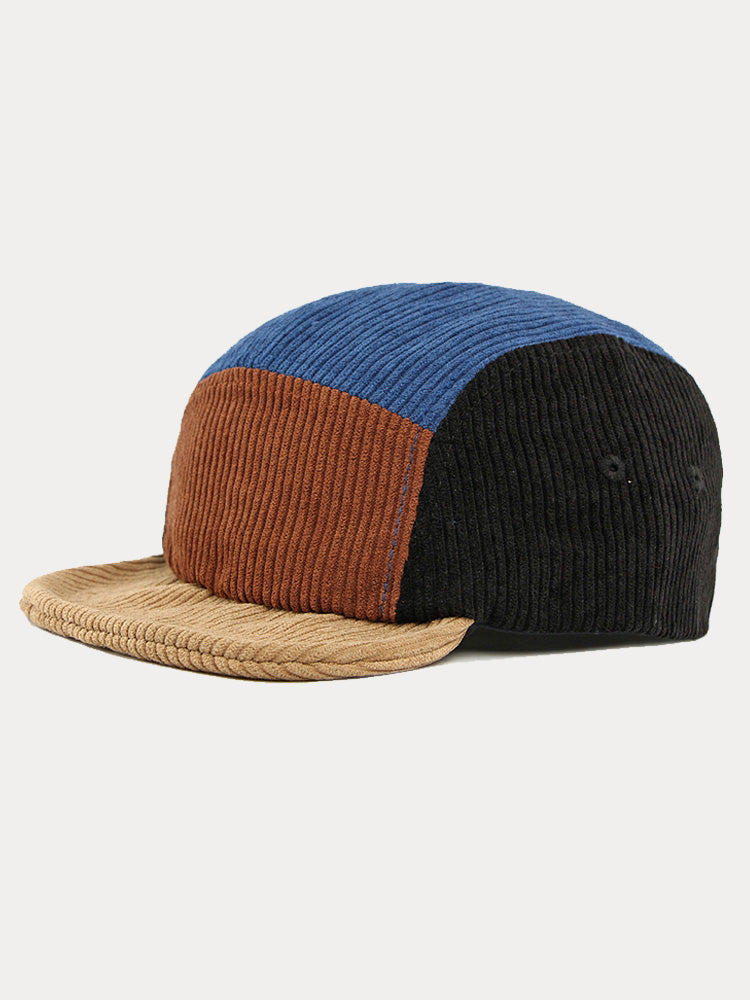 Trendy Contrast Color Corduroy Cap - PAT6