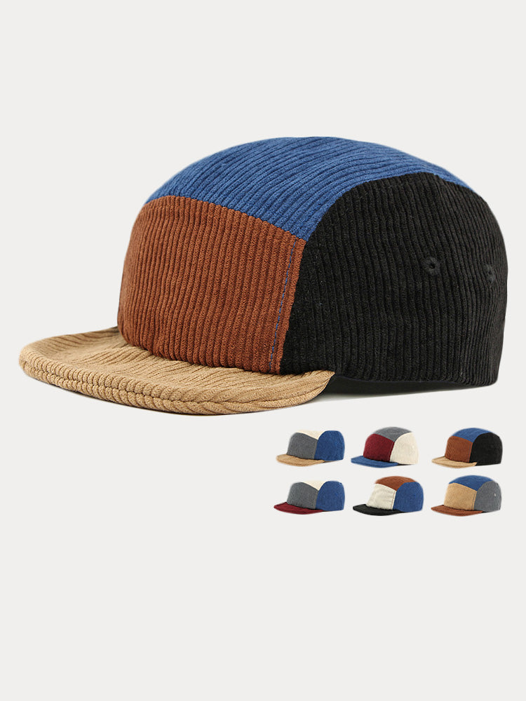 Trendy Contrast Color Corduroy Cap - PAT6