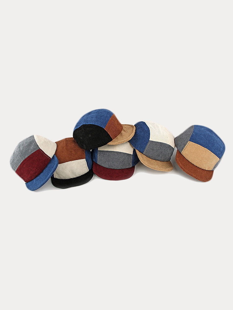 Trendy Contrast Color Corduroy Cap - PAT6
