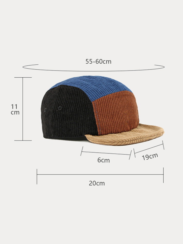 Trendy Contrast Color Corduroy Cap - PAT6