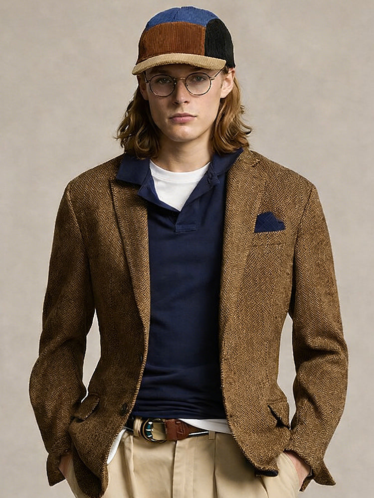 Trendy Contrast Color Corduroy Cap - PAT6