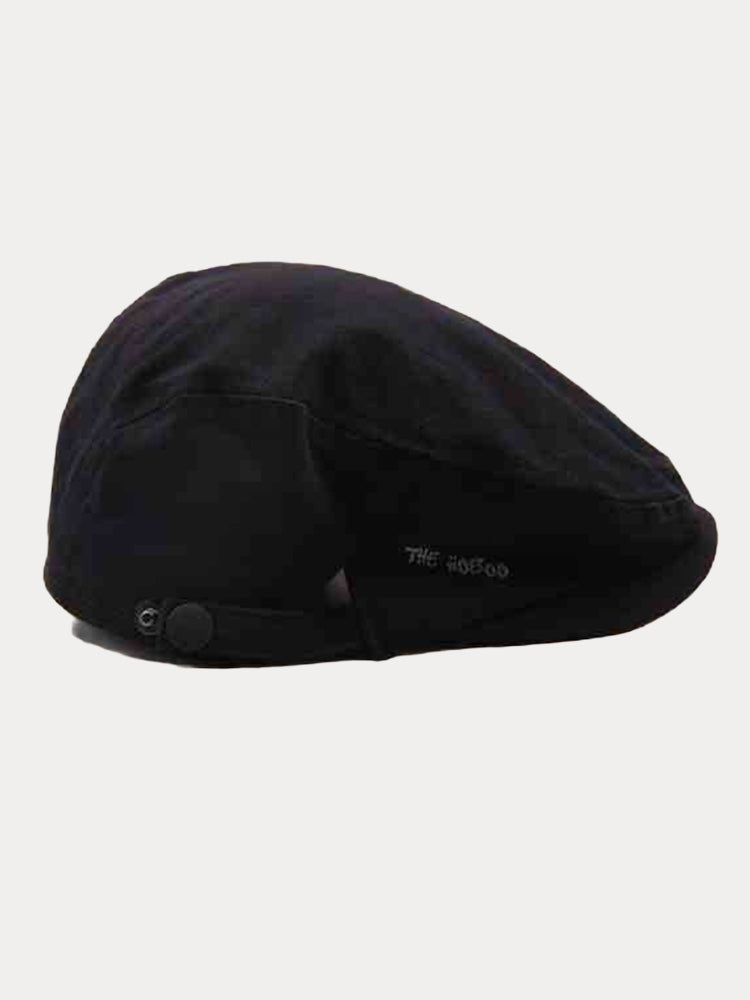 Summer Breathable Cotton Reverse Wearing Beret Cap - Black