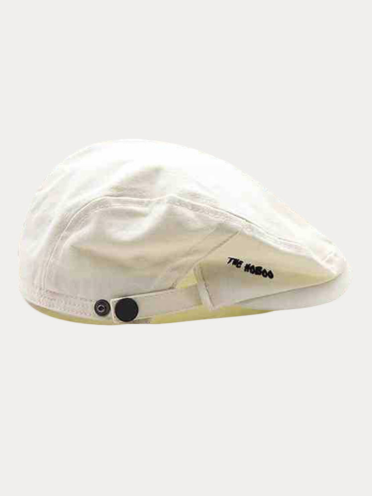 Summer Breathable Cotton Reverse Wearing Beret Cap - White