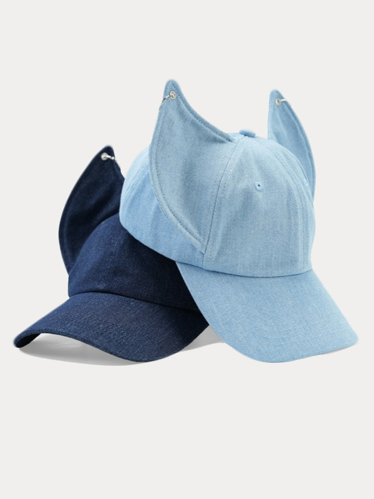 Trendy Adjustable Fox Ears Baseball Cap - Clear Blue