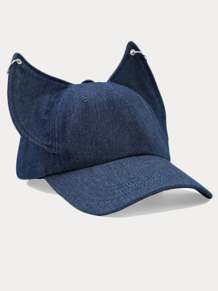 Trendy Adjustable Fox Ears Baseball Cap - Navy Blue