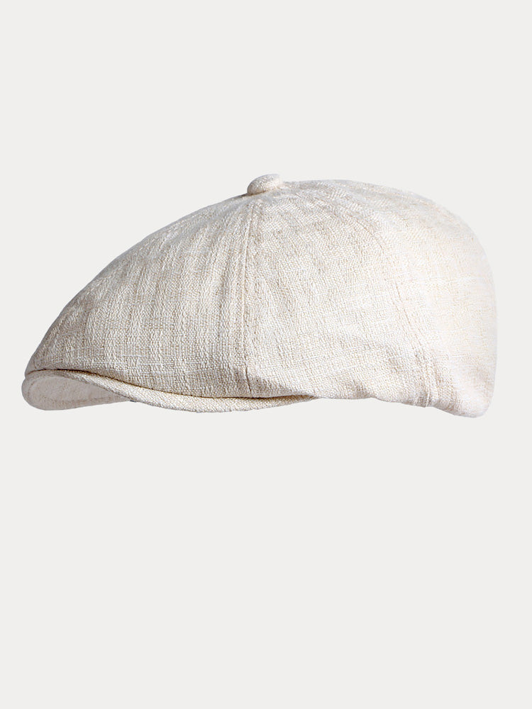Casual Breathable 100% Cotton Newsboy Cap - Beige