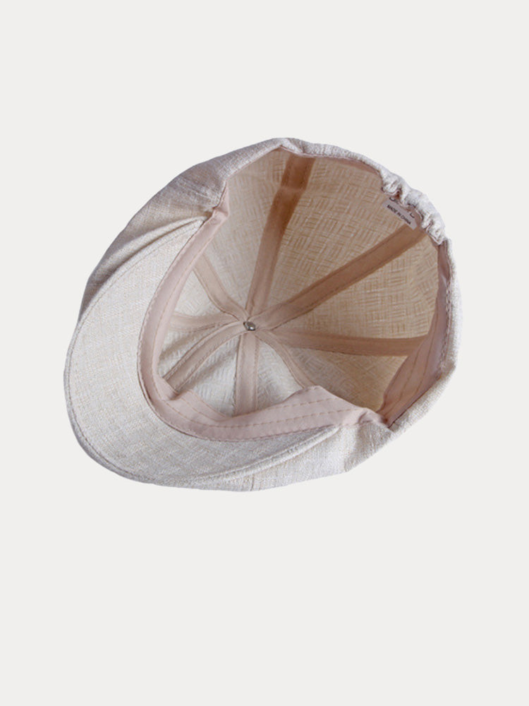 Casual Breathable 100% Cotton Newsboy Cap - Beige