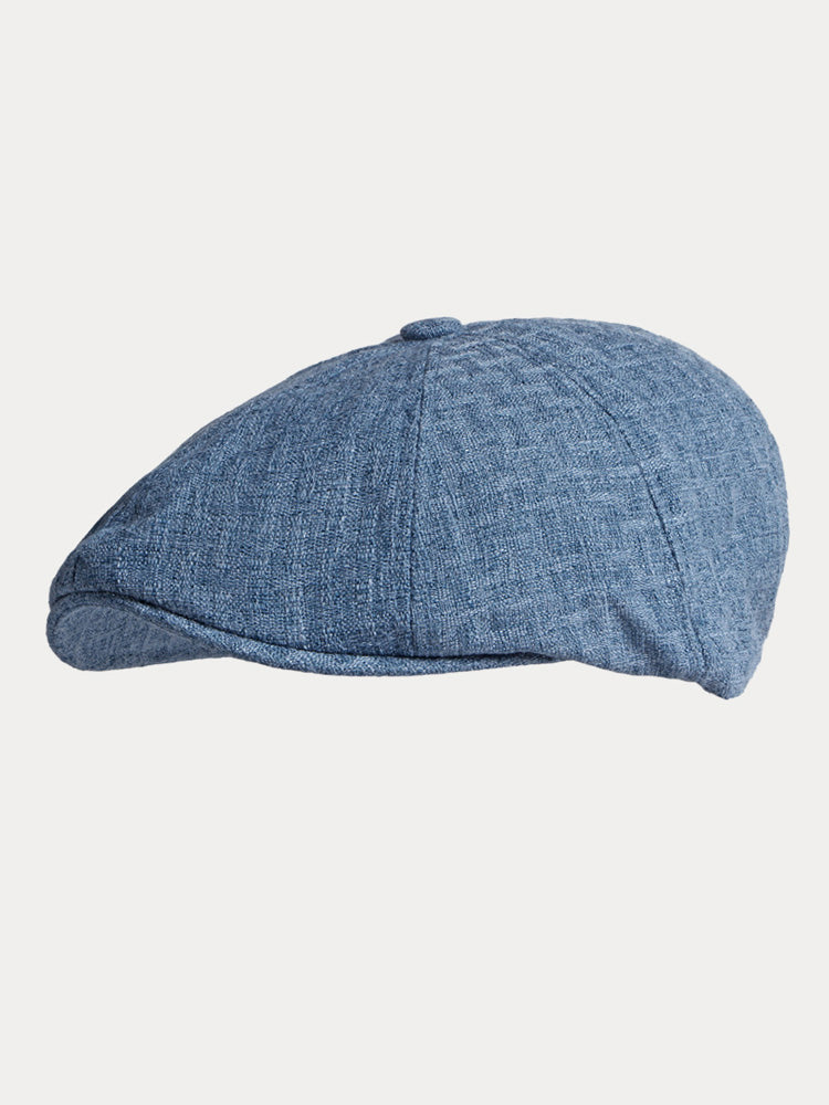 Casual Breathable 100% Cotton Newsboy Cap - Blue