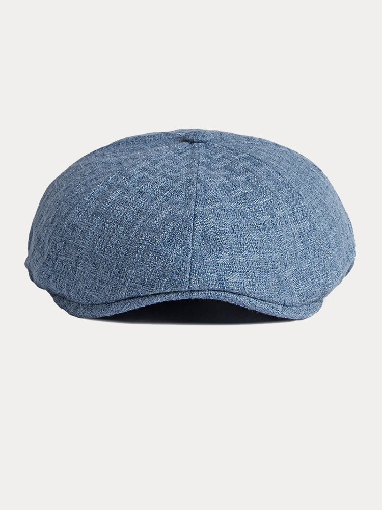 Casual Breathable 100% Cotton Newsboy Cap - Blue