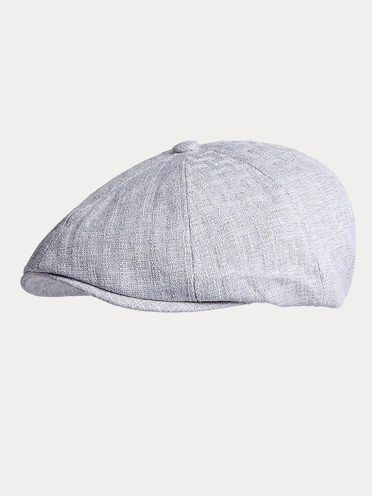 Casual Breathable 100% Cotton Newsboy Cap - Light Gray