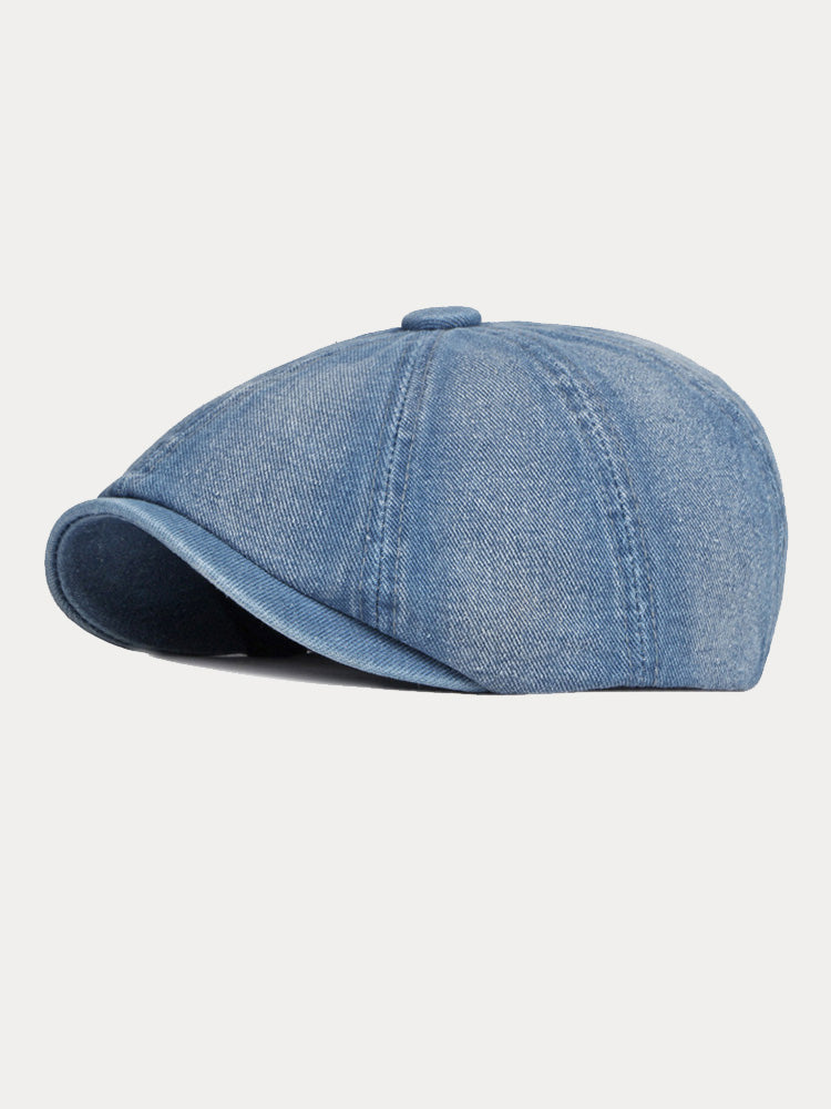 Esthetic Denim Newsboy Cap - Blue