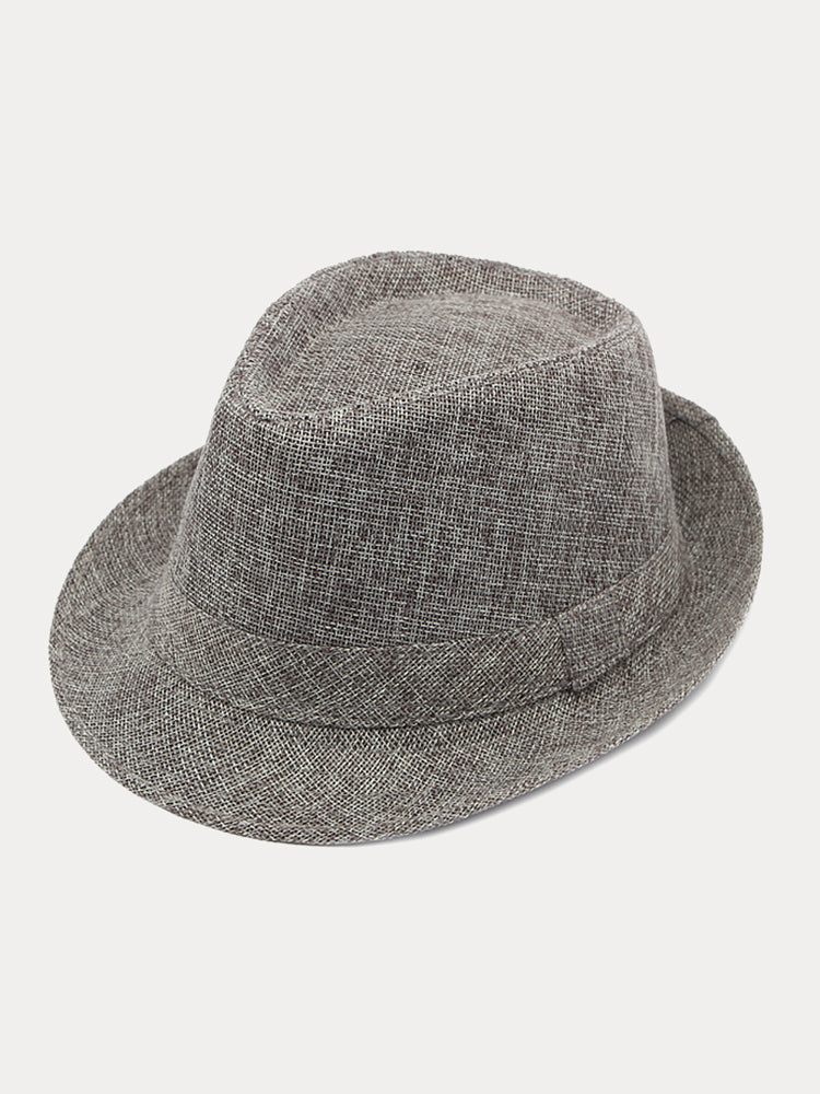 Beach Sun Protection 100% Cotton Fedora Hat - Gray