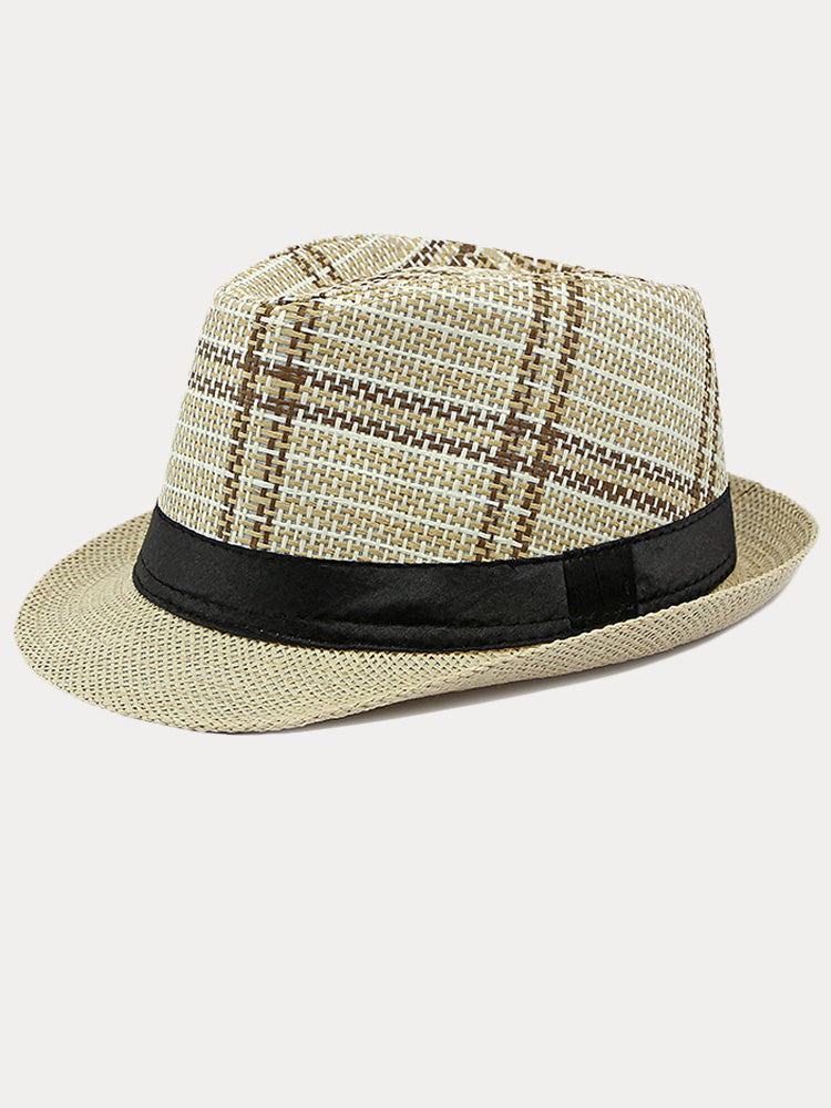 Vintage Sun Protection Fedora Hat - Beige