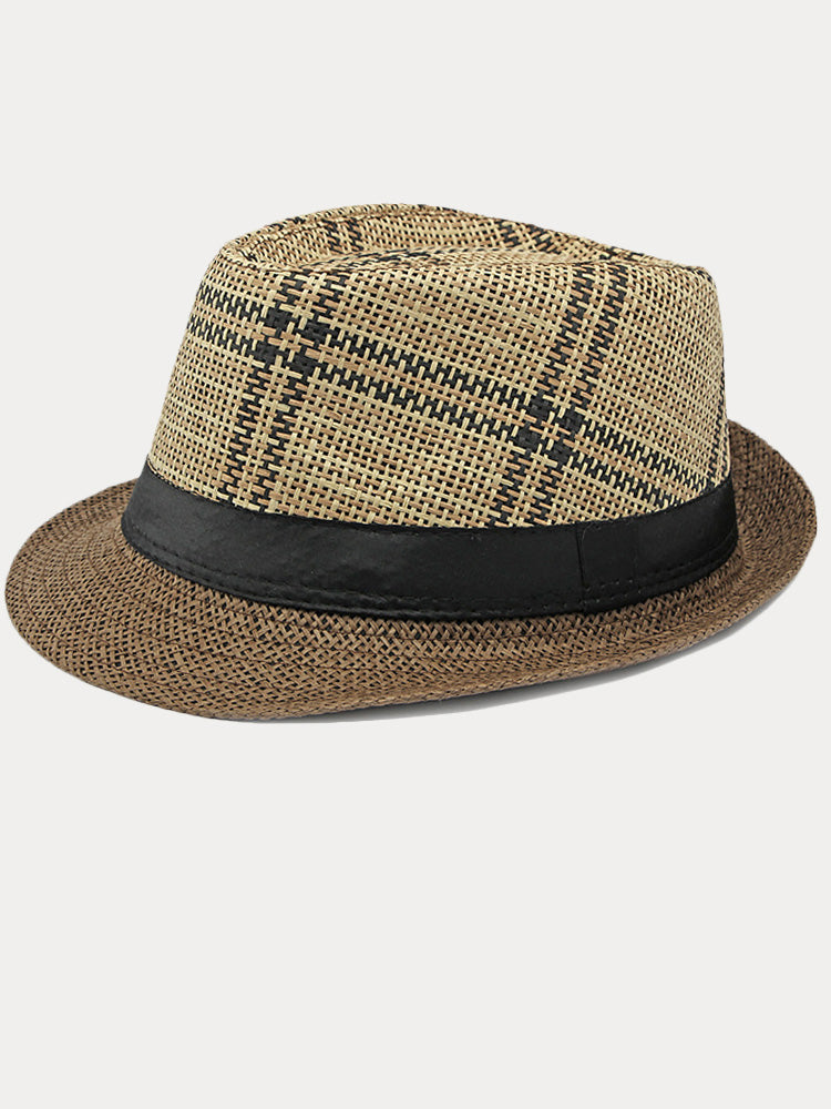Vintage Sun Protection Fedora Hat - Coffee