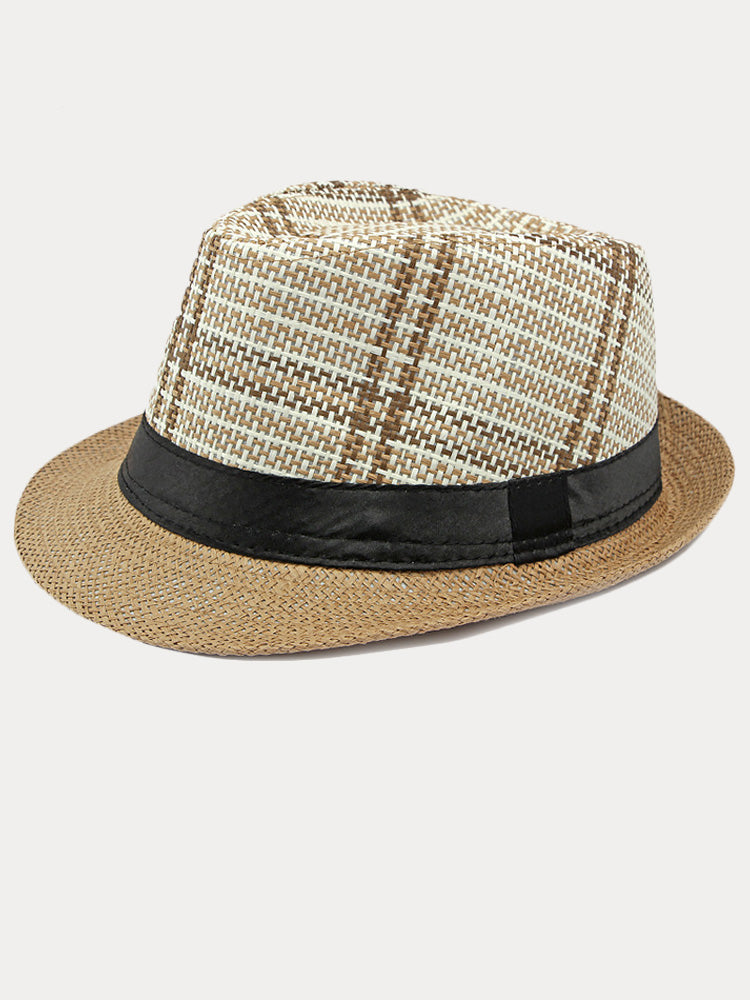 Vintage Sun Protection Fedora Hat - Khaki