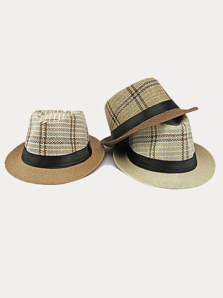 Vintage Sun Protection Fedora Hat - Khaki