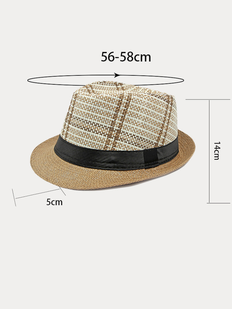 Vintage Sun Protection Fedora Hat - Khaki