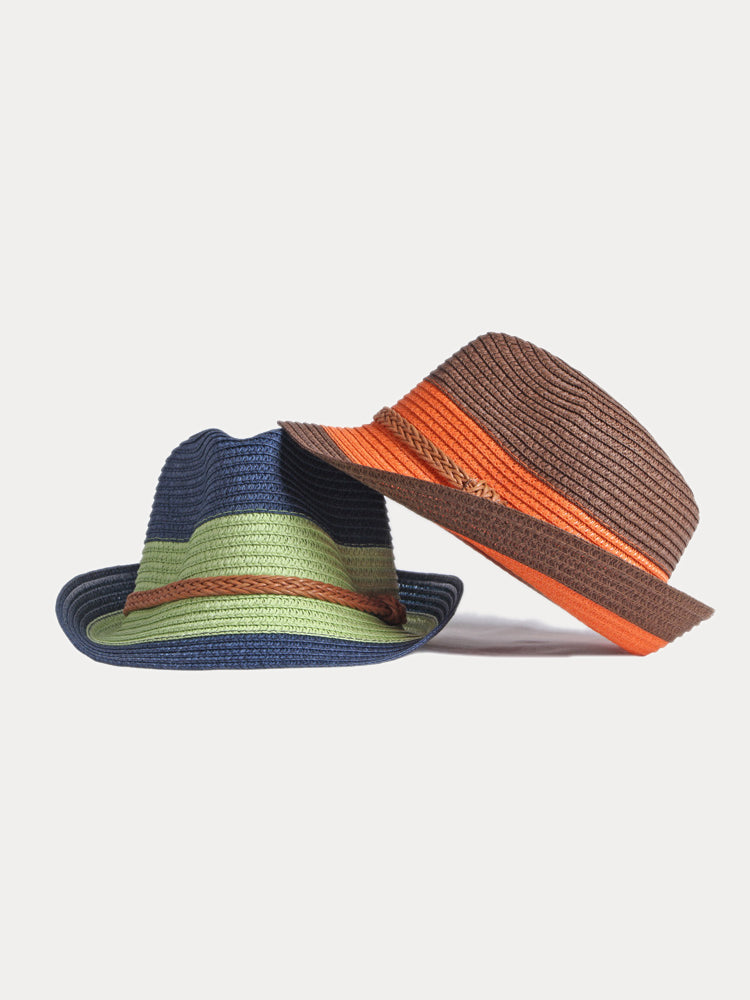 Foldable Sun Protection 100% Cotton Fedora Hat - Brown