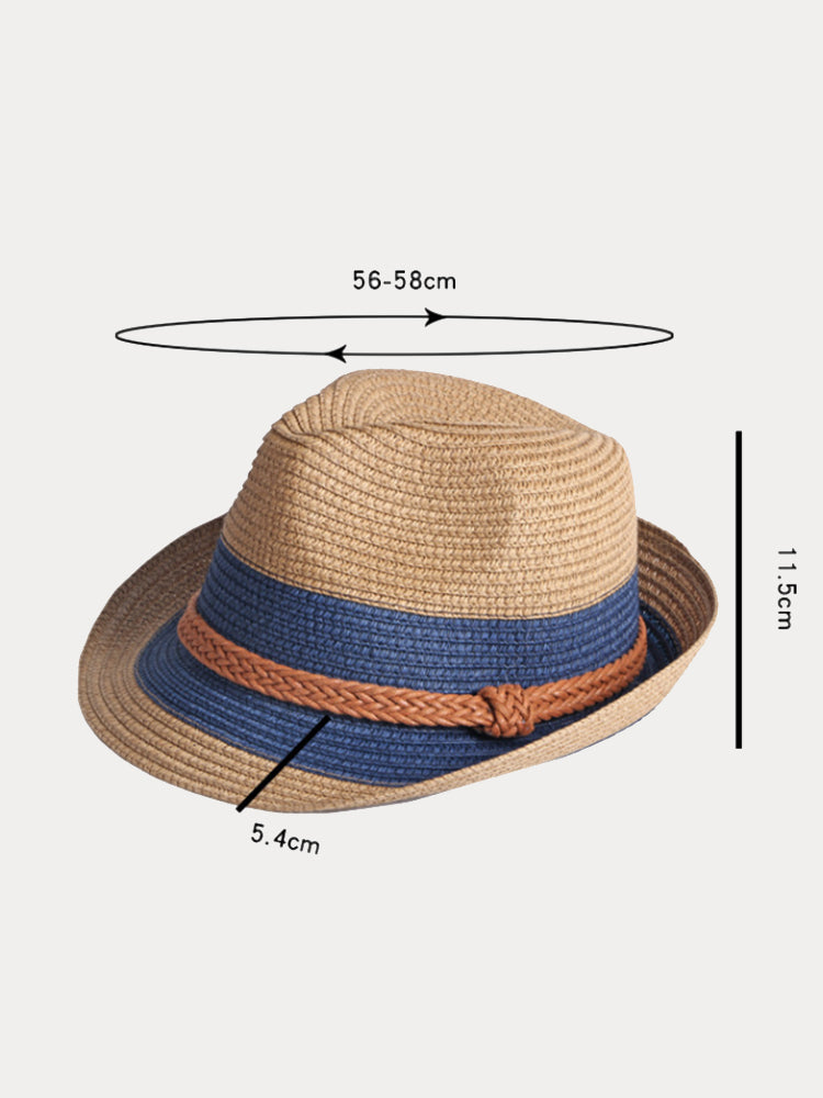 Foldable Sun Protection 100% Cotton Fedora Hat - Khaki