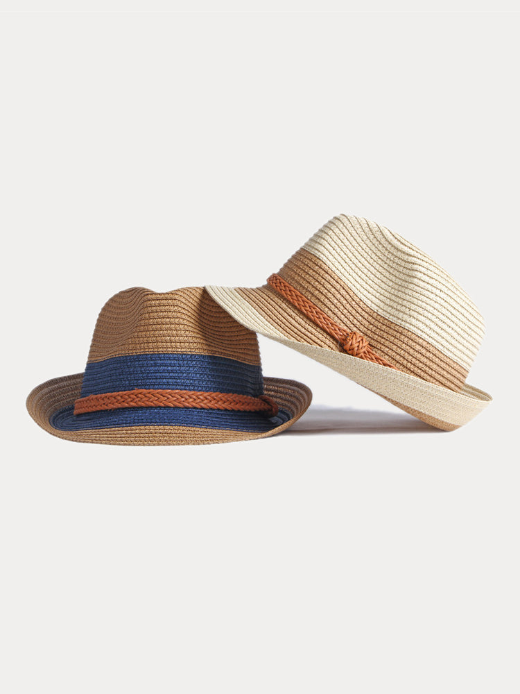 Foldable Sun Protection 100% Cotton Fedora Hat - Khaki