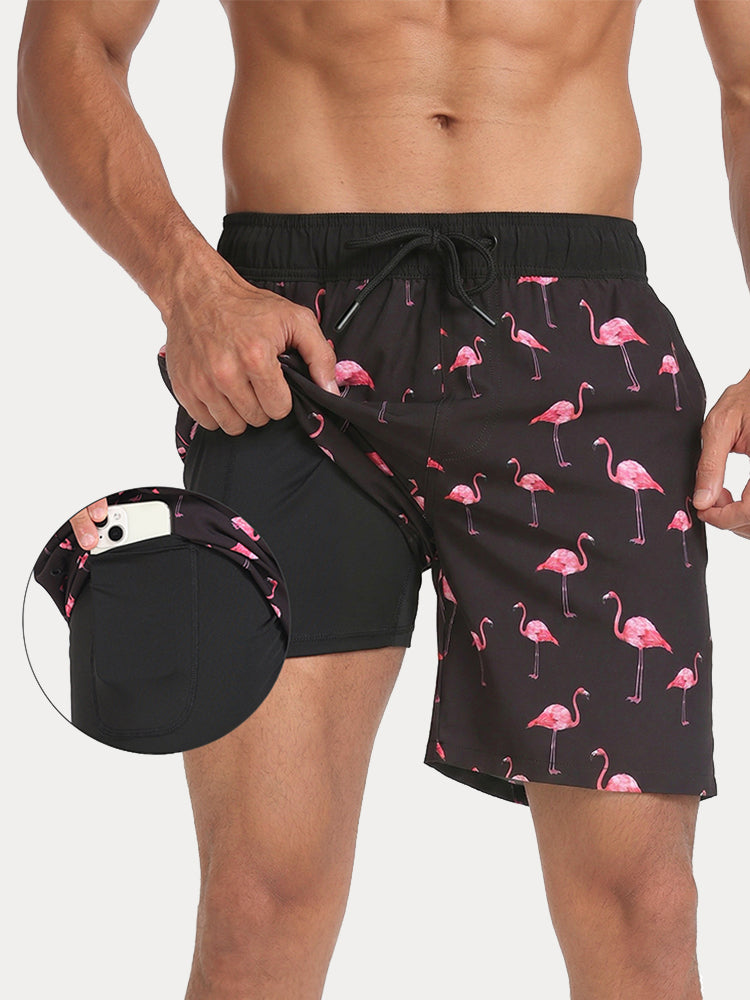 Vacation Casual Printed Swim Trunks - PAT3