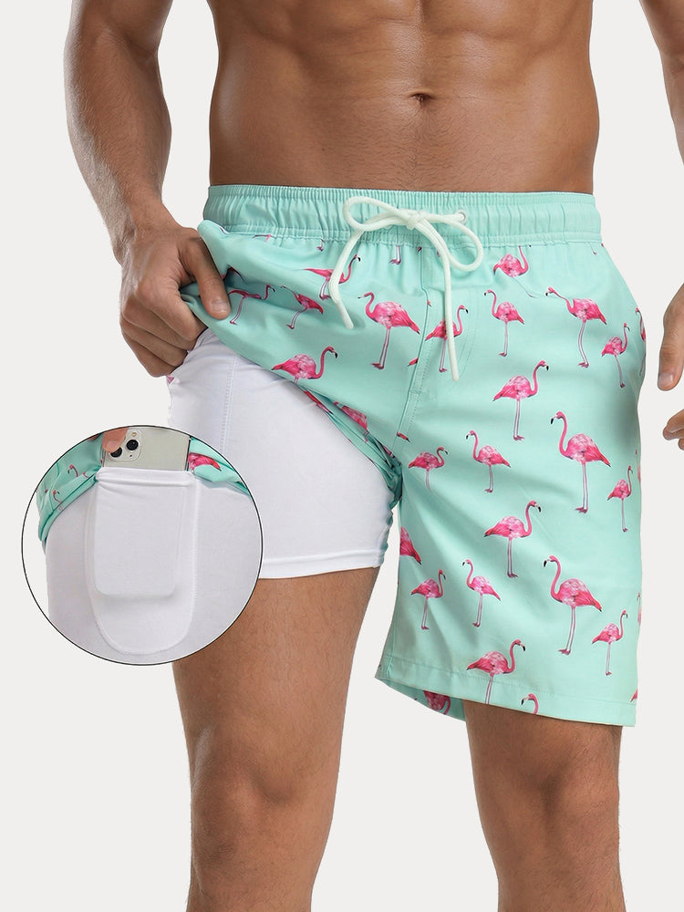 Vacation Casual Printed Swim Trunks - PAT4