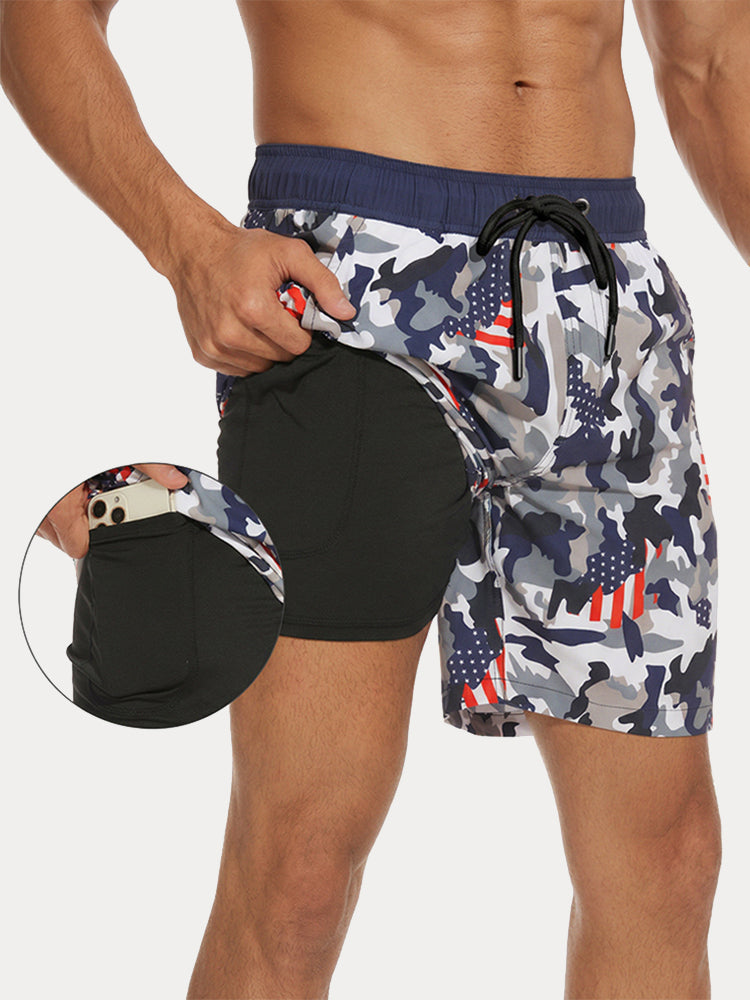 Vacation Casual Printed Swim Trunks - PAT7