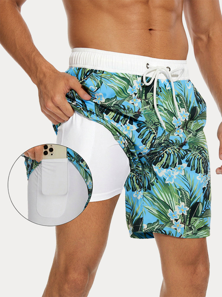 Vacation Casual Printed Swim Trunks - PAT8