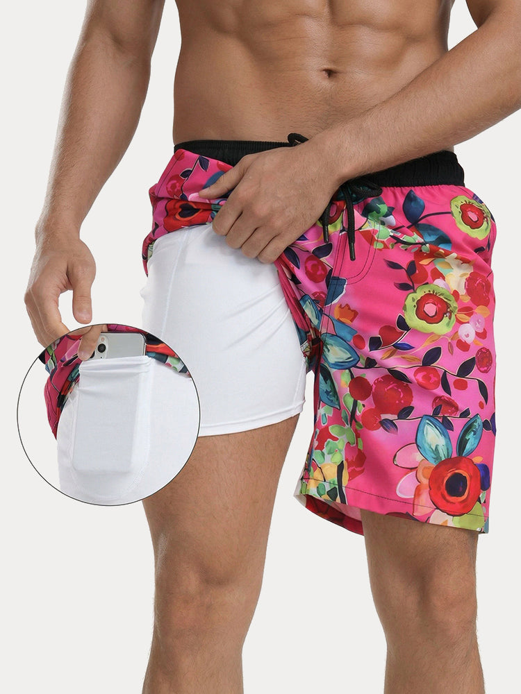 Vacation Casual Printed Swim Trunks - PAT11
