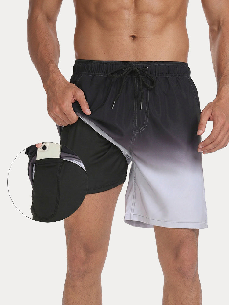 Resort Built-In Liner Colorblock Swim Trunks - PAT12