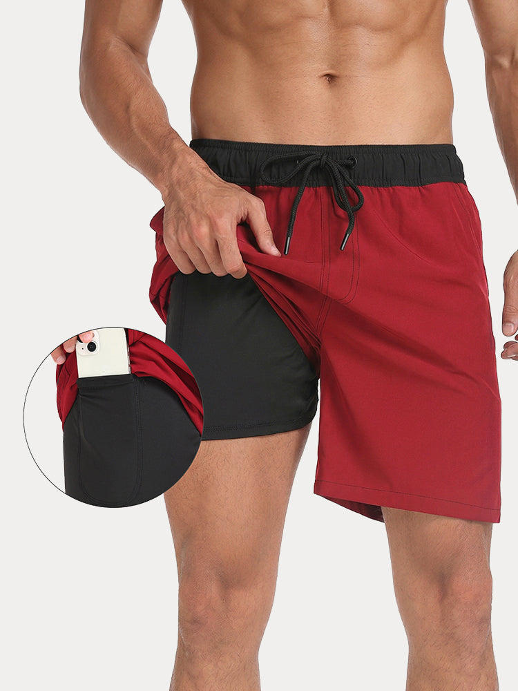 Resort Built-In Liner Colorblock Swim Trunks - PAT4