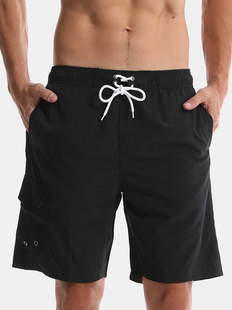 Versatile Breathable Hybrid Board Shorts - Black