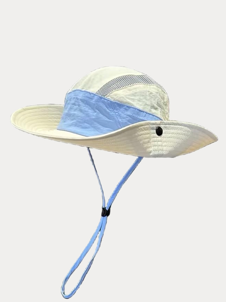 Foldable Quick-Drying Outdoor Sun Protection Hat - Blue