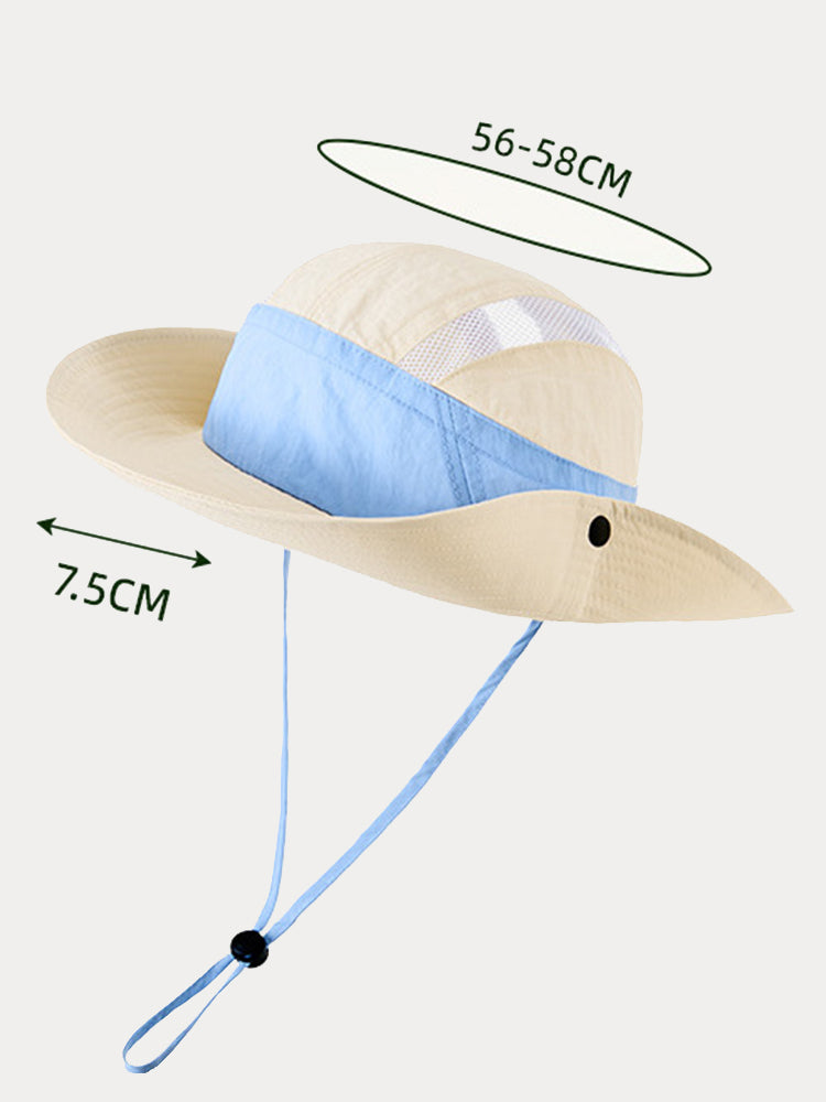 Foldable Quick-Drying Outdoor Sun Protection Hat - Blue