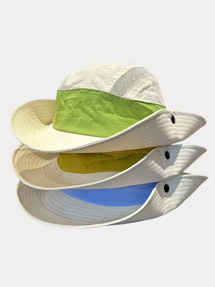 Foldable Quick-Drying Outdoor Sun Protection Hat - Blue