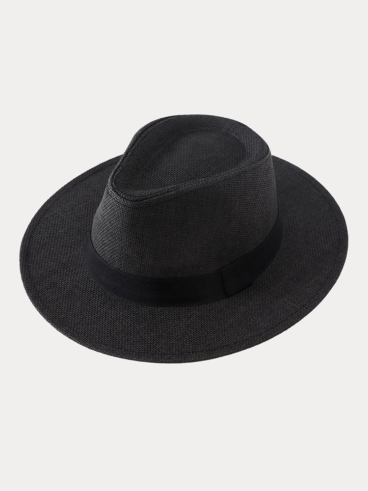 Classic Banded Panama Hat - Black