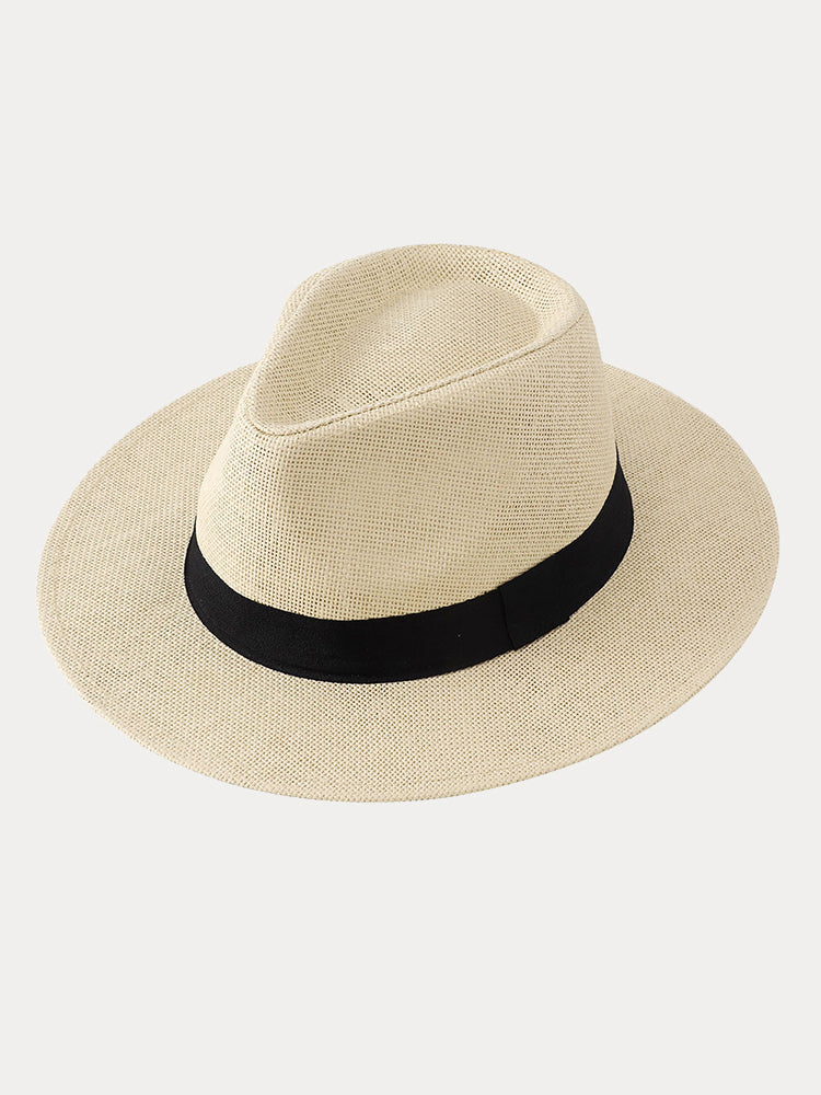 Classic Banded Panama Hat - Beige