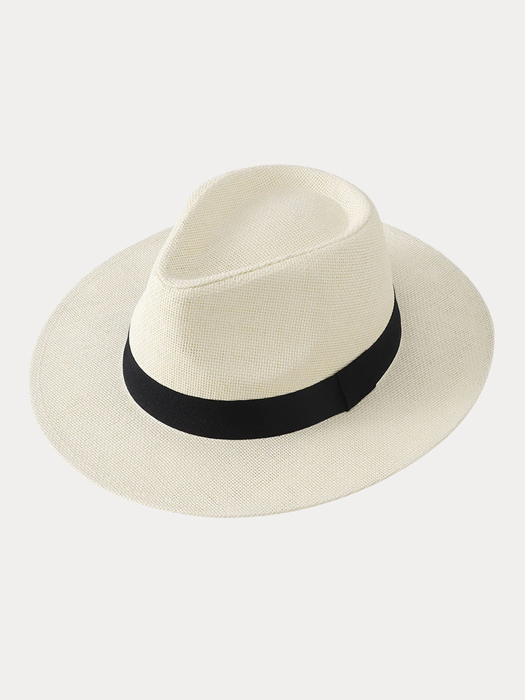 Classic Banded Panama Hat - Cream