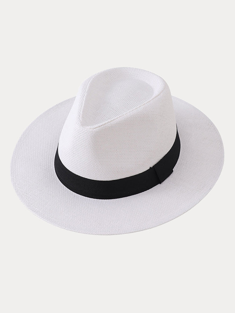 Classic Banded Panama Hat - White