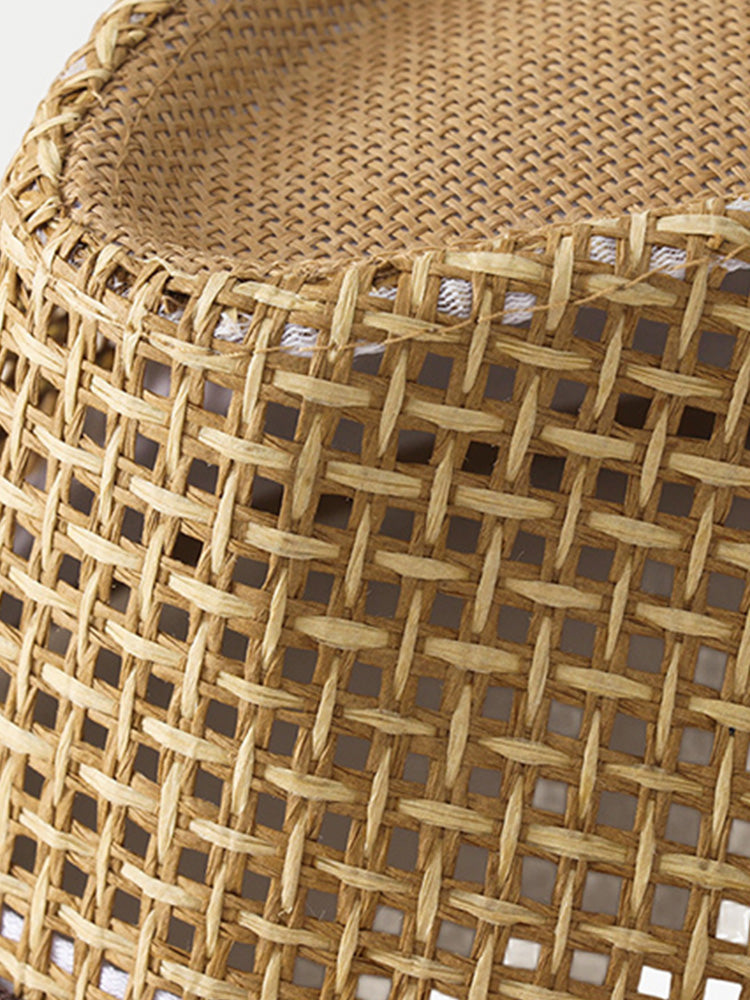 Unisex Summer Straw Panama Hat - Khaki