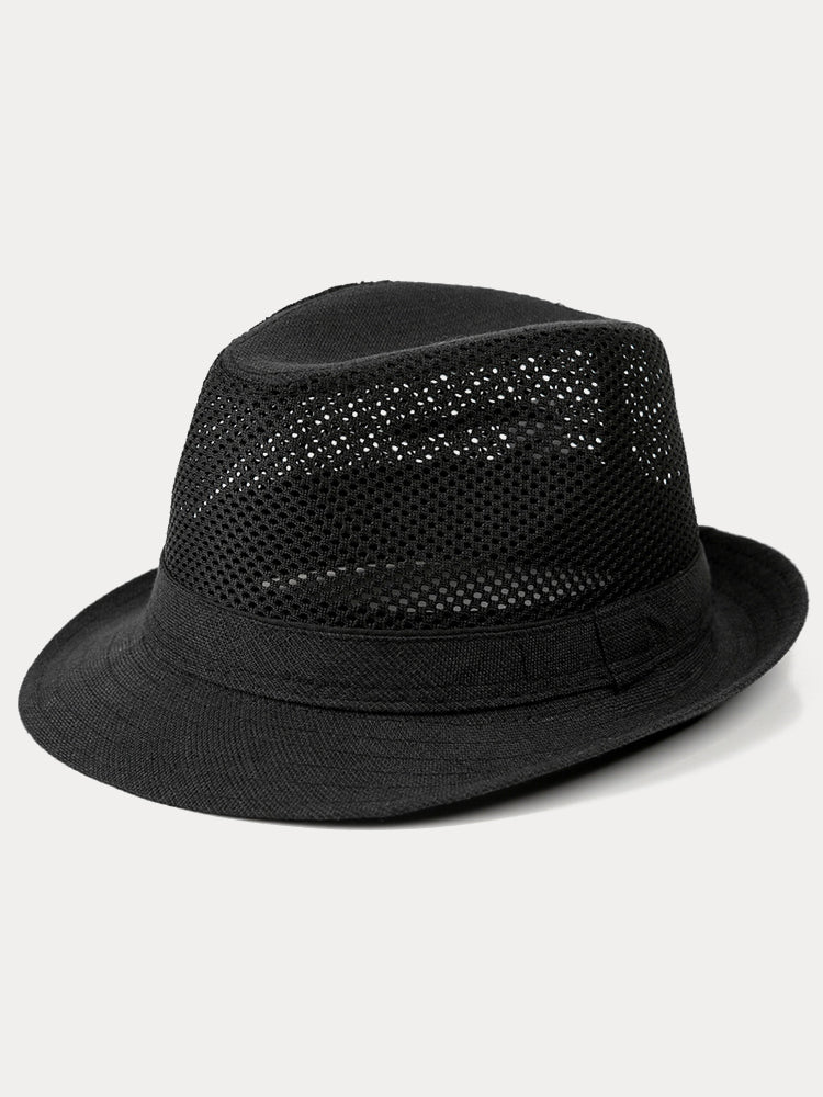 Ultra-Breathable Hollow-Out Straw Hat - Black