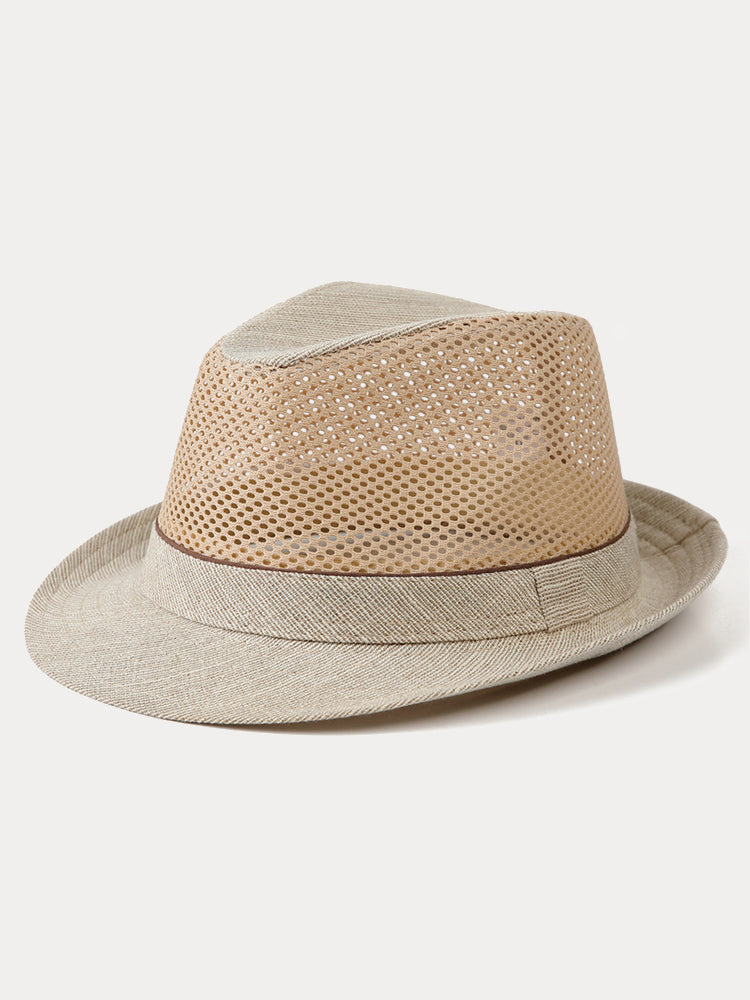 Ultra-Breathable Hollow-Out Straw Hat - Beige