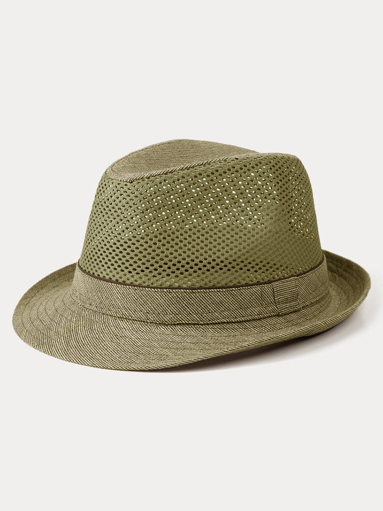 Ultra-Breathable Hollow-Out Straw Hat - Khaki