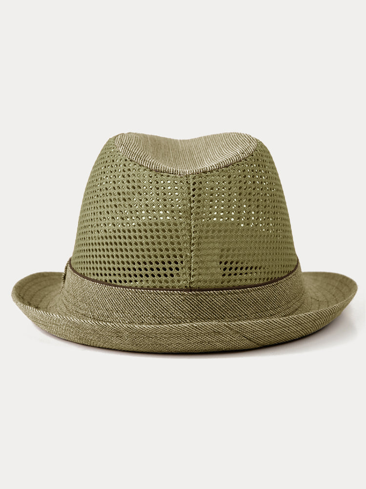 Ultra-Breathable Hollow-Out Straw Hat - Khaki