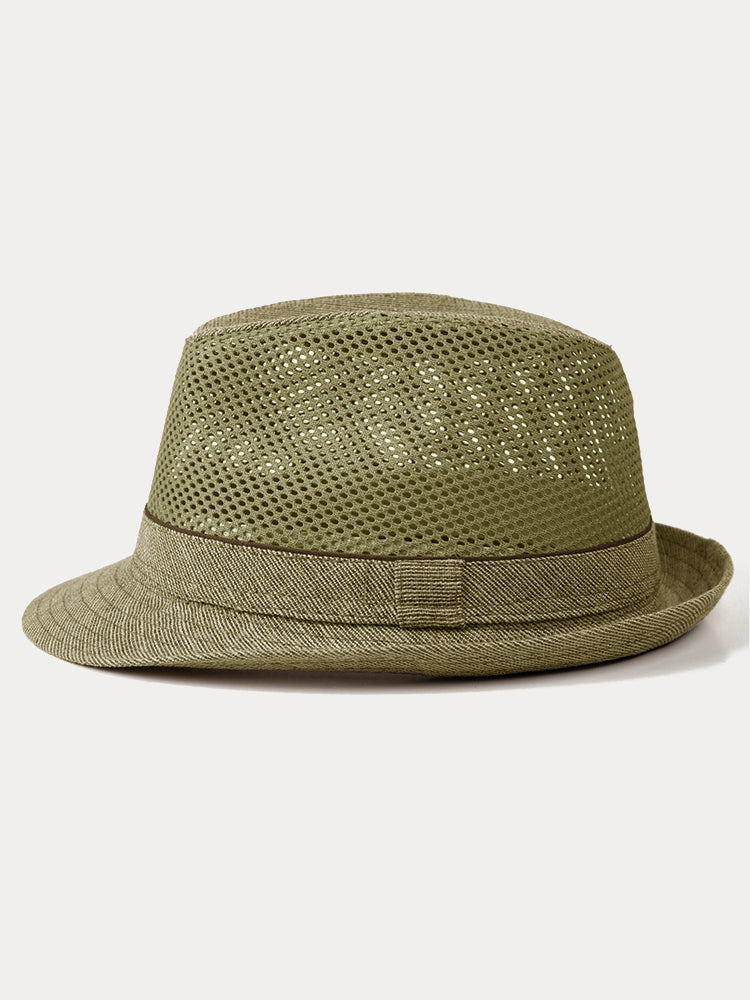 Ultra-Breathable Hollow-Out Straw Hat - Khaki
